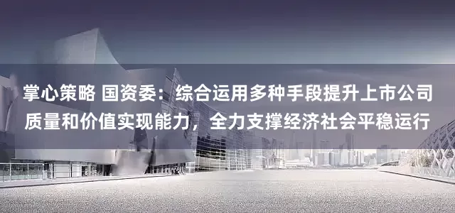 掌心策略 国资委：综合运用多种手段提升上市公司质量和价值实现能力，全力支撑经济社会平稳运行